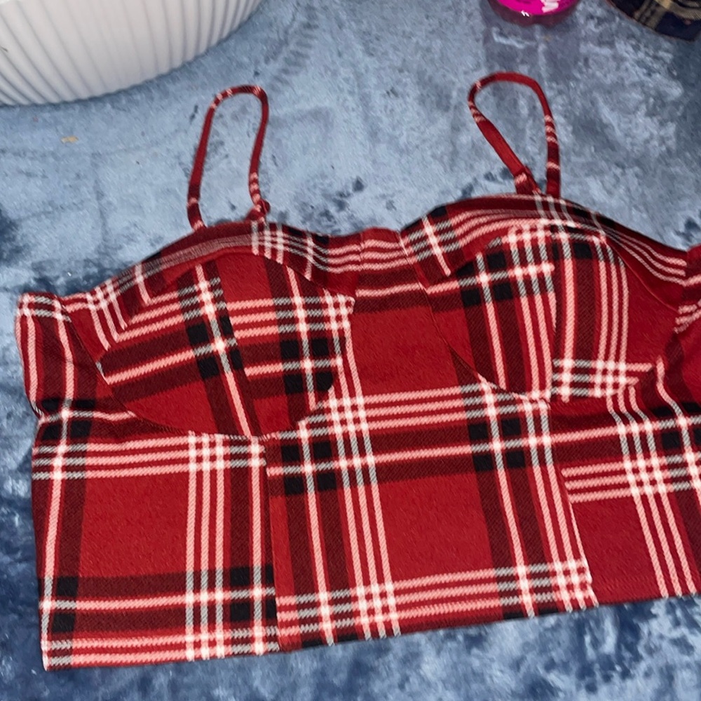 Flannel Designed Crop top